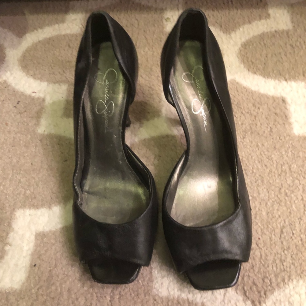 Jessica Simpson peep toe black heels